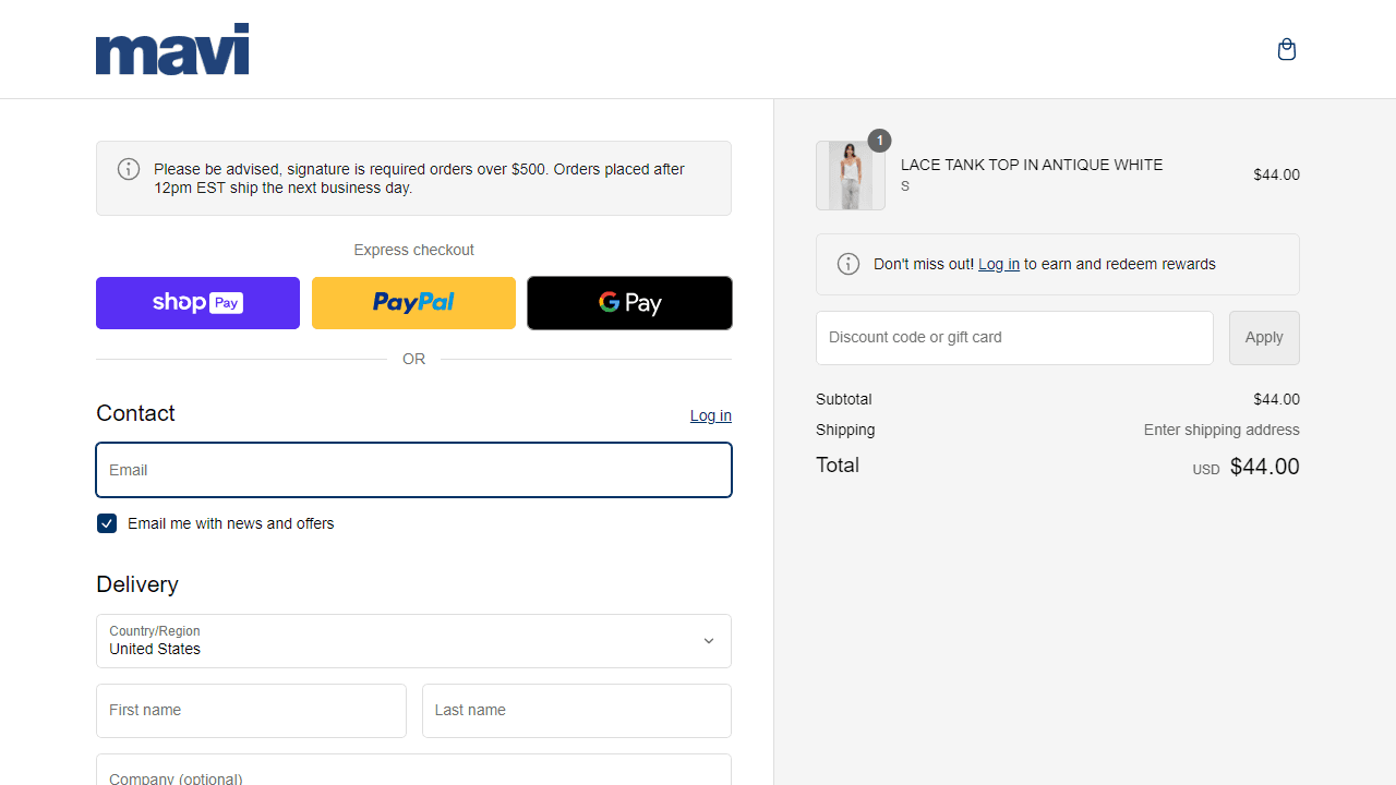 How to apply Mavi coupon code